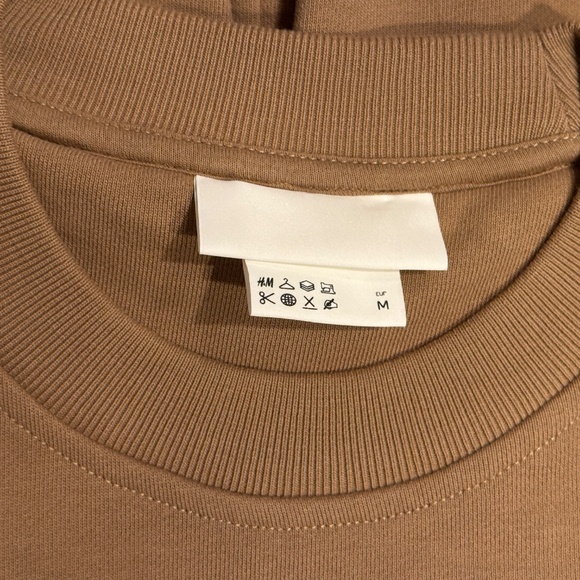 H&M Blank Staples Oversized Fit Cotton Sweatshirt in Tobacco Size Medium M - Picture 2 of 3